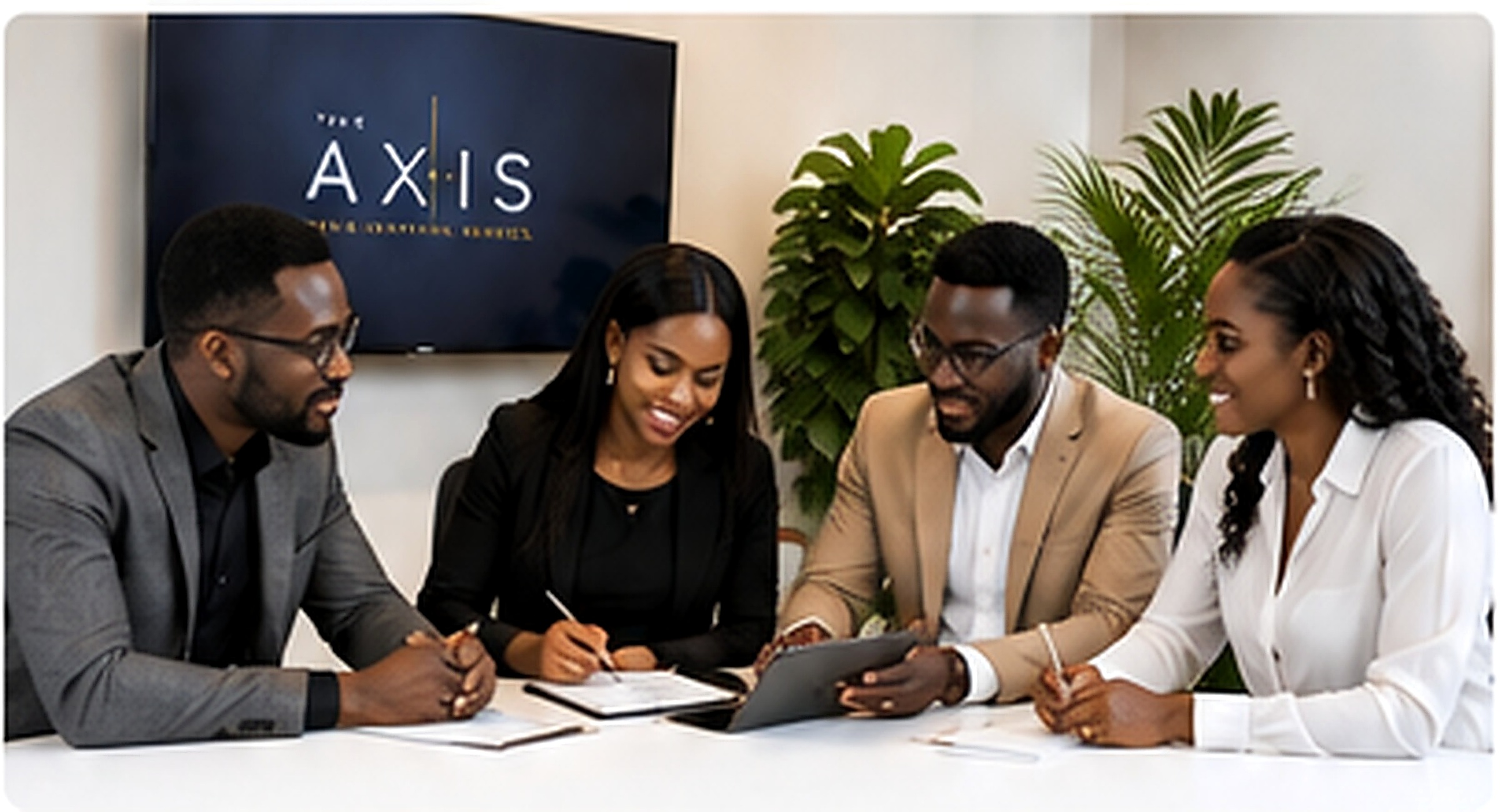 Black creative professionals planning a client project